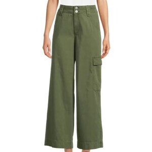 NWT Time and Tru Women's Green (Sea Turtle) Wide Leg Cargo Pants, size 2